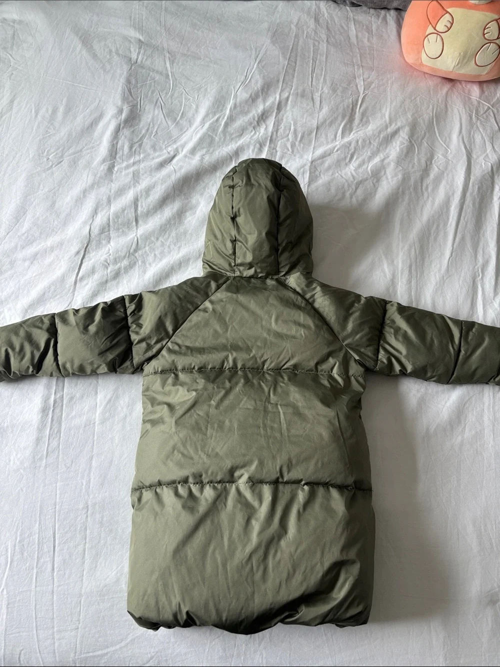 GAP PURE Girls Size 5 Sage Green Puffer Coat with Furry Lining